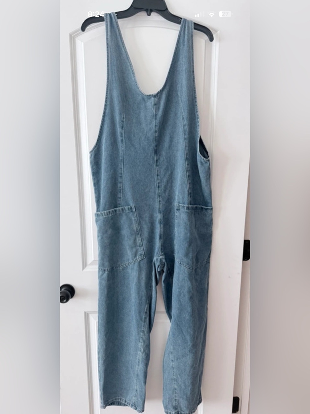 Denim Utility Jumpsuit Overalls - Light Blue